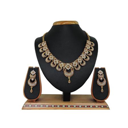 Picture of Appealing Golden & White Necklace Set