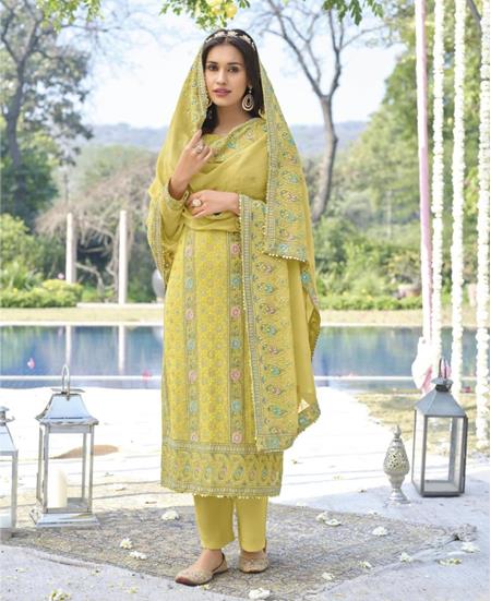 Buy Yellow Designer Party Wear Straight Salwar Suit | Straight Salwar Suits