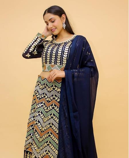 Picture of Magnificent Nevy Blue Readymade Lehenga Choli