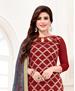 Picture of Well Formed Maroon Cotton Salwar Kameez