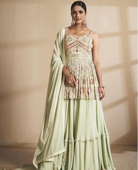Picture of Excellent Pista Readymade Lehenga Choli