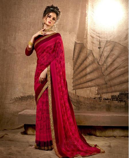 Picture of Splendid Dark Pink Casual Saree