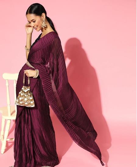 Picture of Shapely Wine Casual Saree