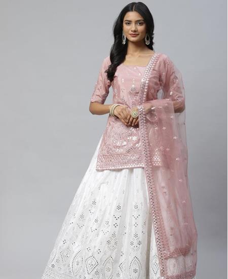 Picture of Comely Pearl White Lehenga Choli