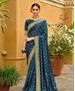 Picture of Beautiful Teal Blue Silk Saree
