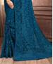 Picture of Good Looking Teal Blue Net Saree