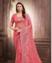 Picture of Shapely Salmon Net Saree