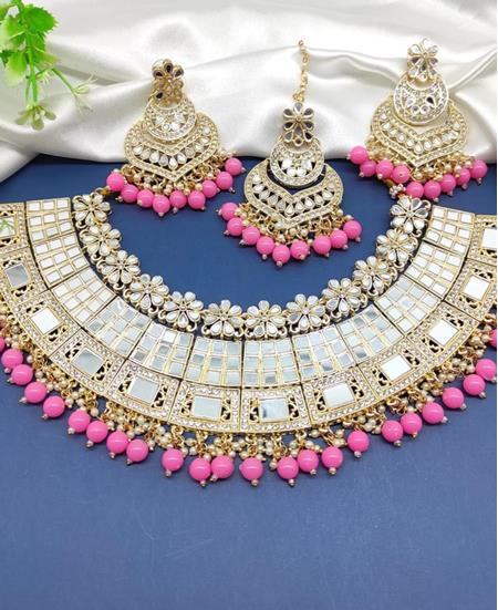 Pink Concho Necklace Er Set - Southwest Indian Foundation - 9175PC