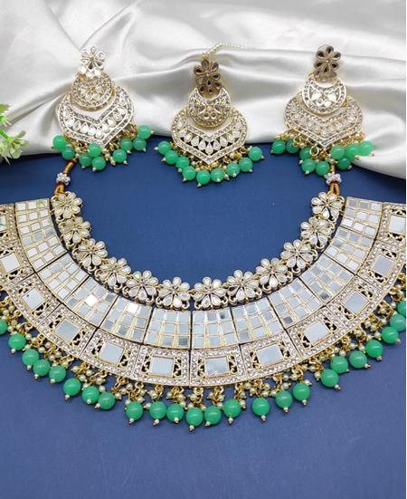 Picture of Excellent Greenish Cyan Necklace Set
