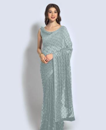 Picture of Superb Grey Casual Saree