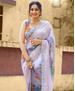 Picture of Enticing Gray White Casual Saree