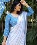 Picture of Graceful White Sky Casual Saree