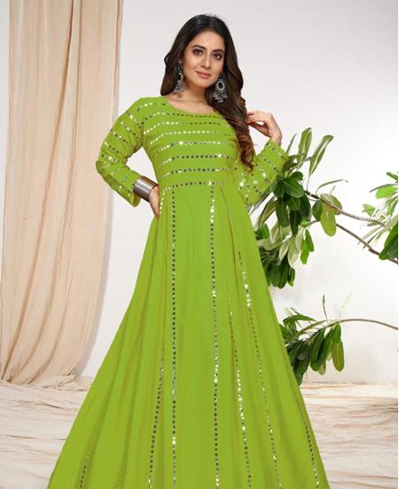 Picture of Lovely Mahendi Readymade Gown
