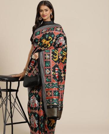 Picture of Splendid Black Silk Saree