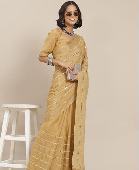Picture of Lovely Cream Casual Saree