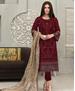 Picture of Lovely Red Straight Cut Salwar Kameez
