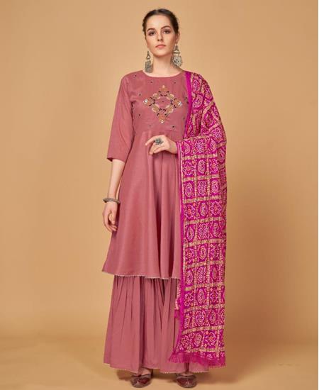 Picture of Ideal Peach Pink Readymade Salwar Kameez