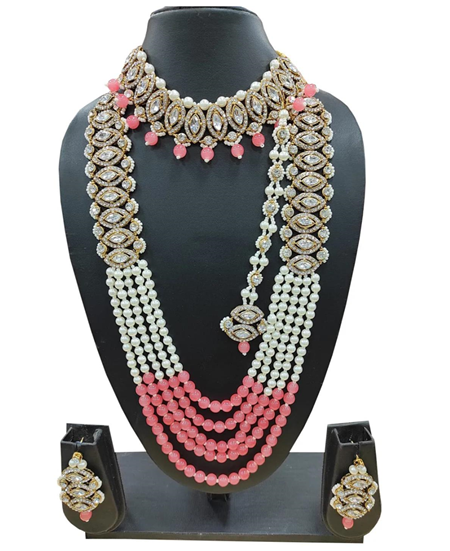 Picture of Nice White/Pink Necklace Set