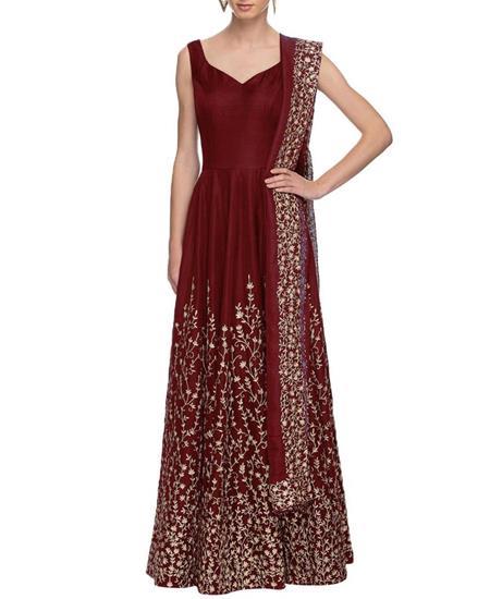 Picture of Enticing Maroon Party Wear Gown