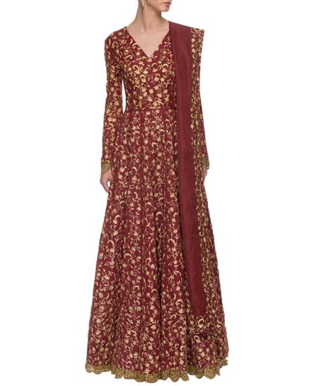 Picture of Beauteous Maroon Party Wear Gown