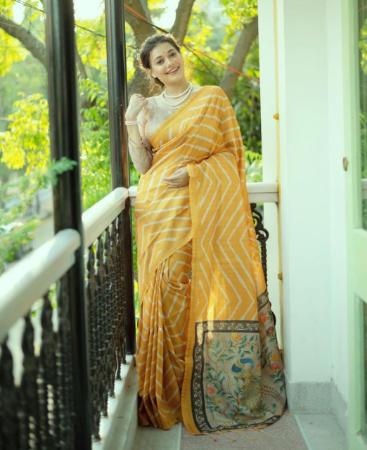 Picture of Ravishing Yellow Casual Saree