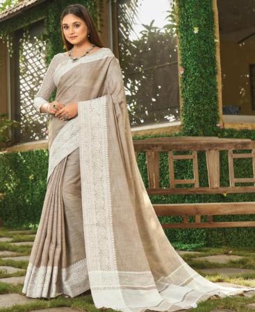 Picture of Magnificent Beige Casual Saree