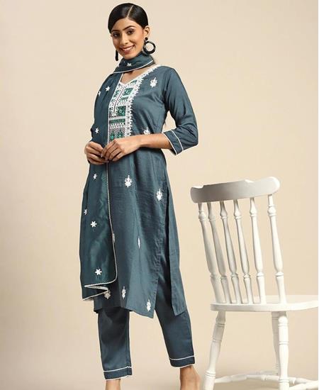 Picture of Pretty Teal Readymade Salwar Kameez