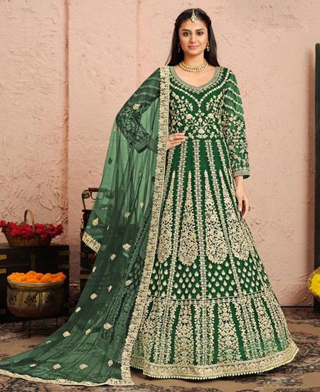 Picture of Beautiful Green Anarkali Salwar Kameez
