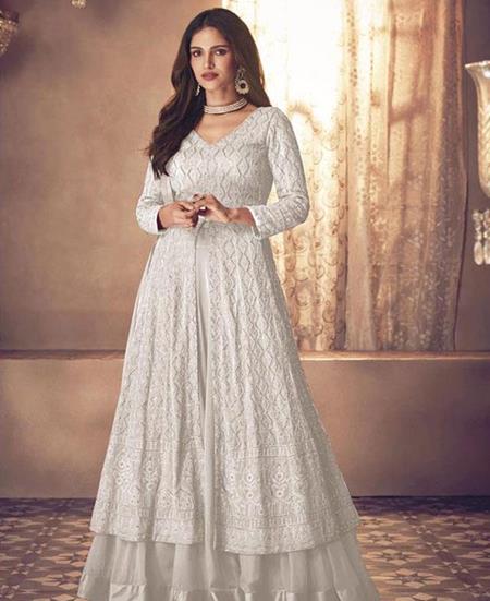 Picture of Statuesque White Party Wear Salwar Kameez