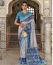 Picture of Superb Off White & Firozi Fashion Saree