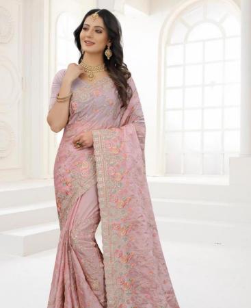 Picture of Exquisite Pink Designer Saree