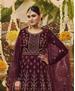 Picture of Statuesque Wine Party Wear Salwar Kameez