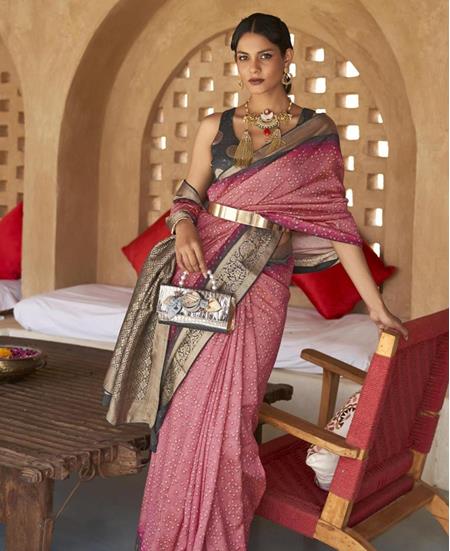Picture of Sightly Dusty Pink Designer Saree