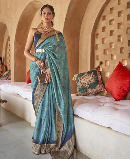 Picture of Lovely Teal Designer Saree