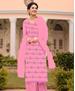 Picture of Delightful Pink Straight Cut Salwar Kameez