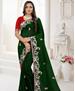 Picture of Pleasing Botel Green Georgette Saree