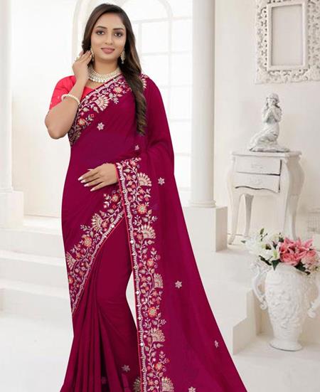 Picture of Graceful Cherry Georgette Saree