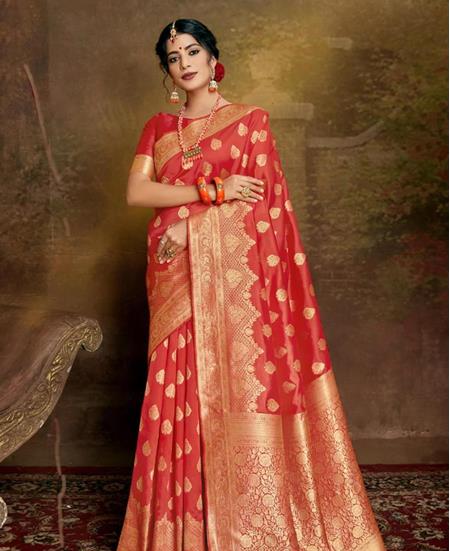 Picture of Bewitching Dark Peach Casual Saree