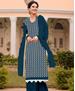 Picture of Well Formed Teal Blue Straight Cut Salwar Kameez