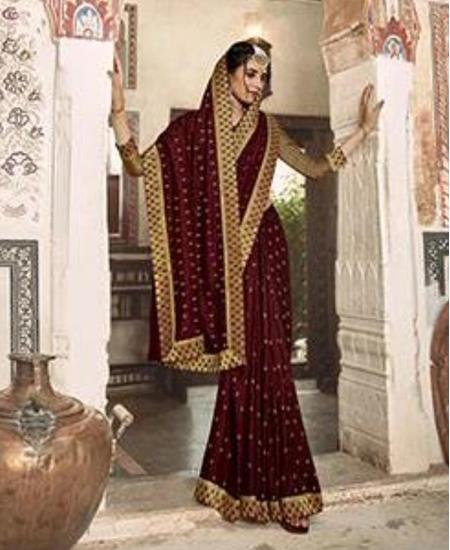 Picture of Sightly Maroon Casual Saree