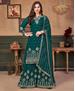 Picture of Comely Teal Straight Cut Salwar Kameez