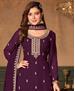 Picture of Comely Wine Straight Cut Salwar Kameez