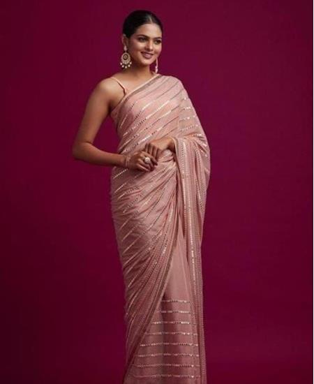 Picture of Good Looking Peach Casual Saree