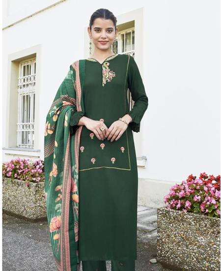 Picture of Elegant Green Readymade Salwar Kameez