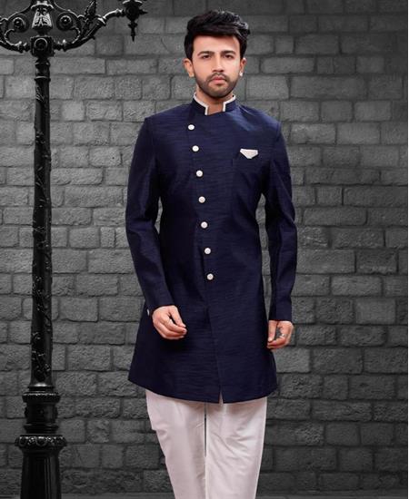 Picture of Elegant Navy Blue Indo Western