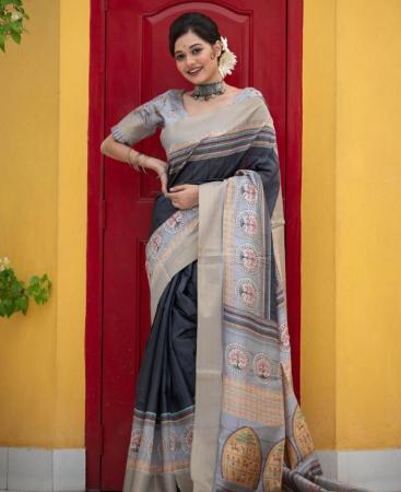 Picture of Good Looking Black Casual Saree