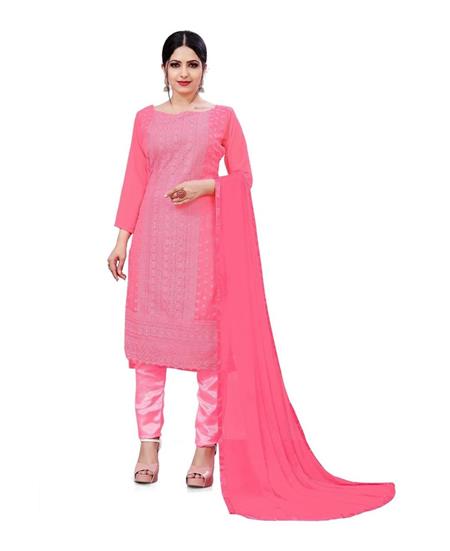 Picture of Ravishing Pink Straight Cut Salwar Kameez