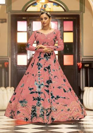 Picture of Excellent Oyster Pink Party Wear Gown