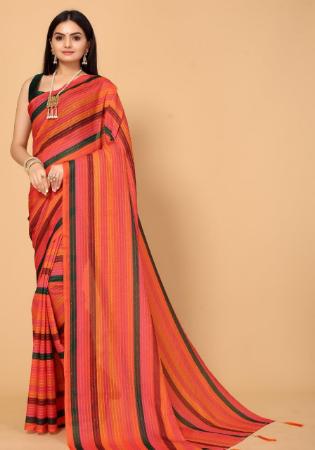 Picture of Shapely Cantaloupe Casual Sarees