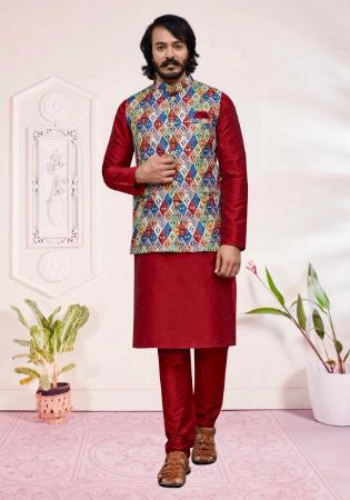 Picture of Sightly Burgundy Kurtas